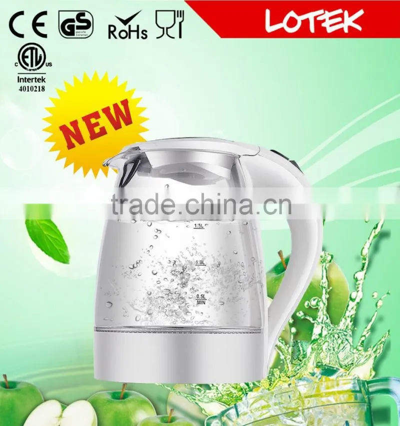 striking blue led glass electirc kettle with 1.7L volume