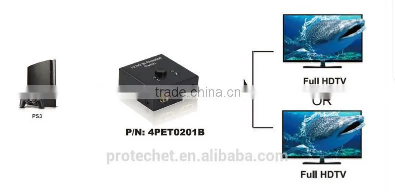 Hot video player V1.4 4kx2k 2 way hdmi bi-directional 2 to 1 switcher, 1 to 2 splitter