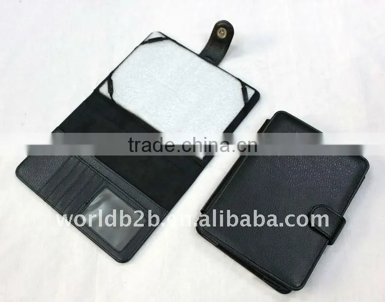 Booklet design Leather Cover Case for the Kindle Touch,with Card Slot