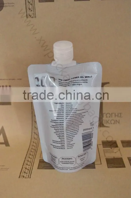 stand up spout pouch for shower gel