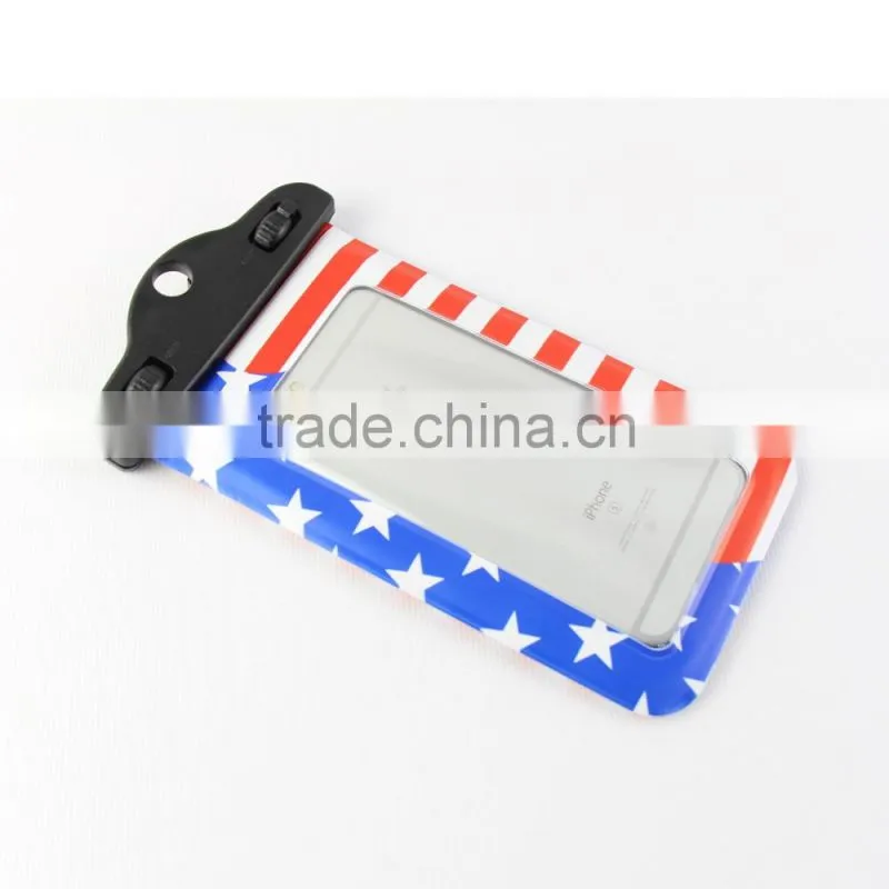 New design the Stars and the Stripes Eco-Friendly PVC waterproof phone bag