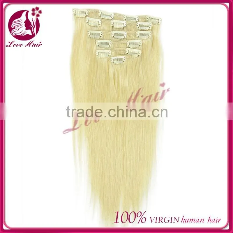 Top Quality virgin Clips Hair Extensions 26 Inch Human Hair Clip In Hair Extensions