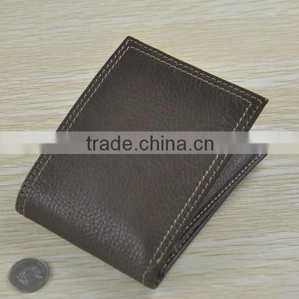 13003 Bill-fold business style brown cheap mens leather wallet
