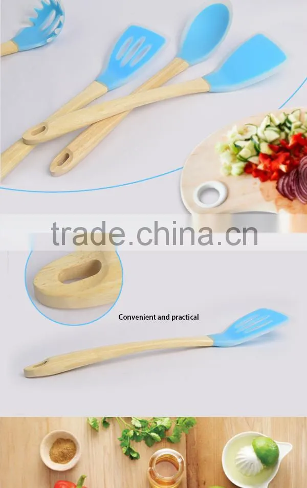 Silicone Kitchen Utensils With Wood Handle Of Cooking Utensils With FDA LFGB Certification