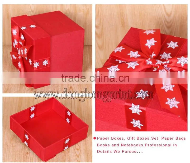 Different sizes of red nested luxury jewelry box