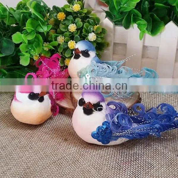 Christmas home ornaments artificial feather and foam birds