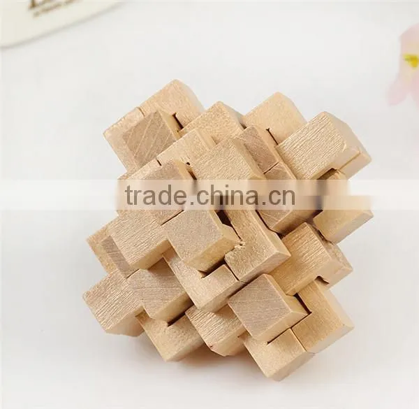 Chinese Traditional Wooden Educational Kongming Lock Burr Puzzle Toy
