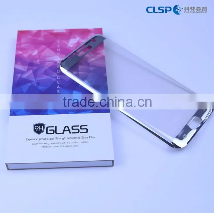 2016 prefect OEM For Samsung Galaxy s7 edge tempered glass screen protector / Full Cover 3D curved for s7 edge glass