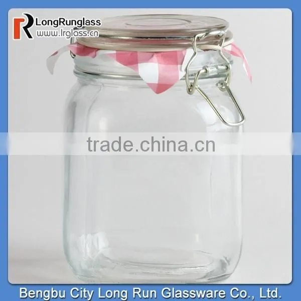 LongRun 17oz Round Glass Jars with Clamp Lids Funny Glass Holder Wholesale