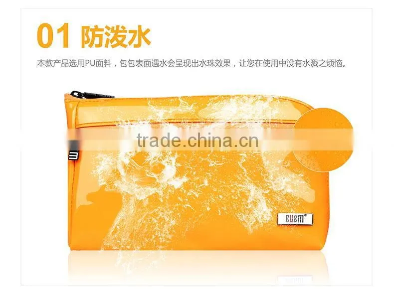 BUBM Design With Shenzhen PU Material Yellow Cosmetic Handbag For Wholesale