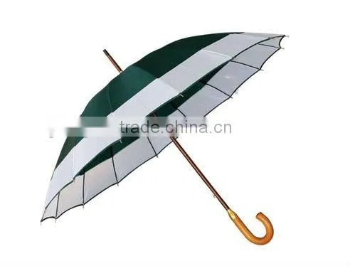 23"X8KX14MM wood rain/sun check umbrella