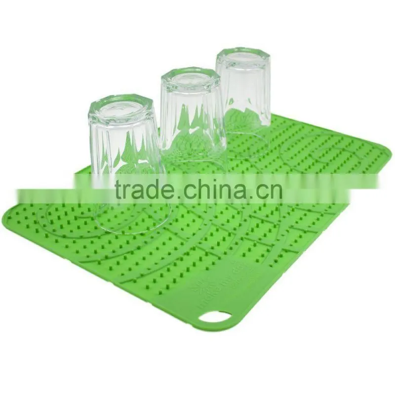 Hot sell New Make SILICONE GLASS DRYING MAT Wine Bar DishRack Bar Mats