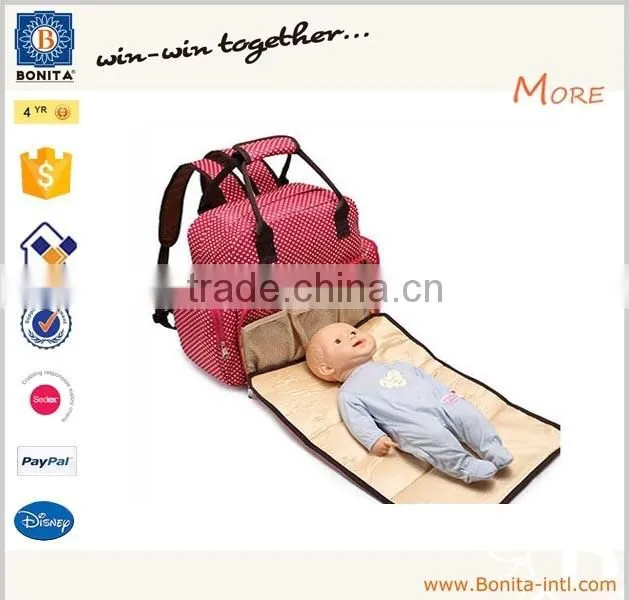 2016 New baby love pink quilted diaper backpack mummy baby travel mother bags