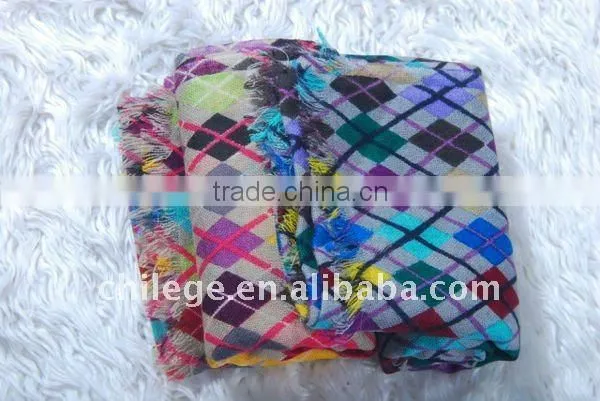 2011 winter women plaid wool scarf wool shawl long neck scarves hooded scarf headwear multifuction bandana turban hijab