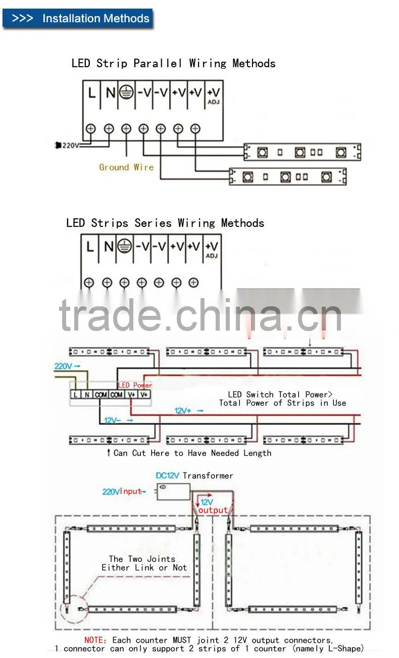 Cabinet series 3000k-4000k 100cm 90led/m 12v 9w 2835 Aluminum LED Cabinet light