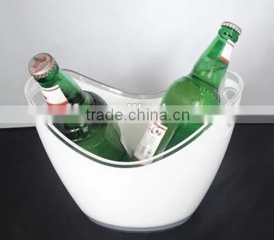 Double color 3.5L plastic acrylic ice bucket for beer promotion