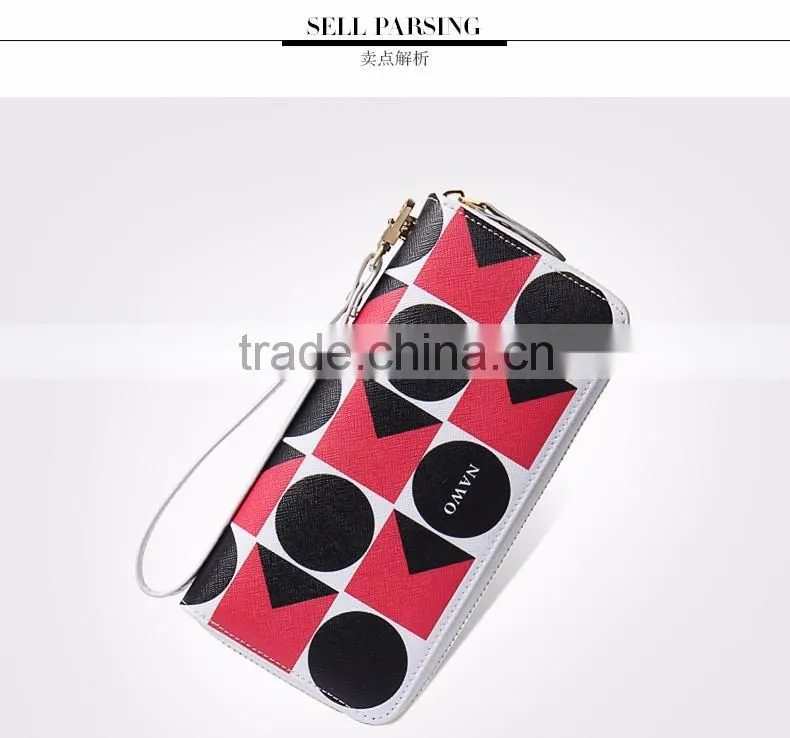 zipper ladies long purse leather clutch for coin and cell phone