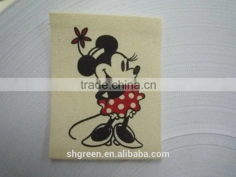 Simple printing folded cotton label
