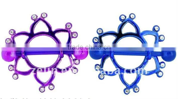 316L cross Shaped Body Piercing Jewelry Nipple Ring