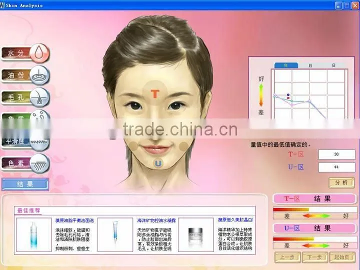 2013 Beauty salon/home use touch screen beauty care equipment skin diagnosis purpose BD-P006