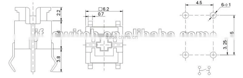 PS-2212D emergency push button switch