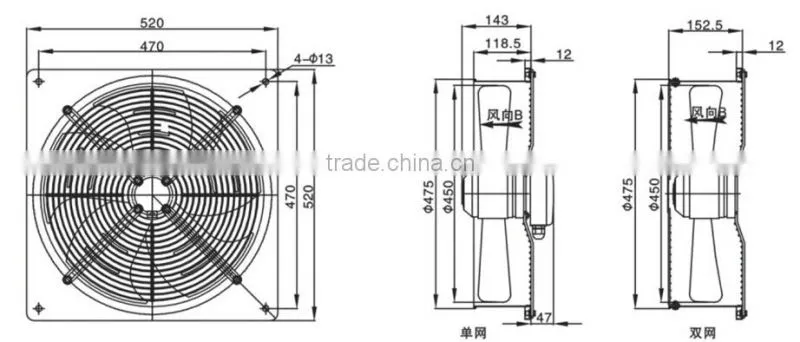 external rotor vane axial fan oscillating fan