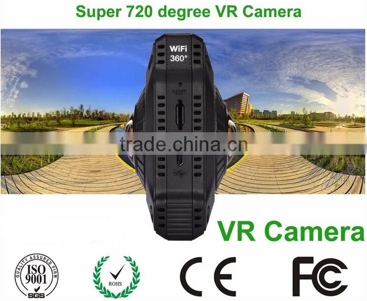 Wifi Dual lens fisheye sport camera 360 720 degree panoramic 1080p panoramic Camera
