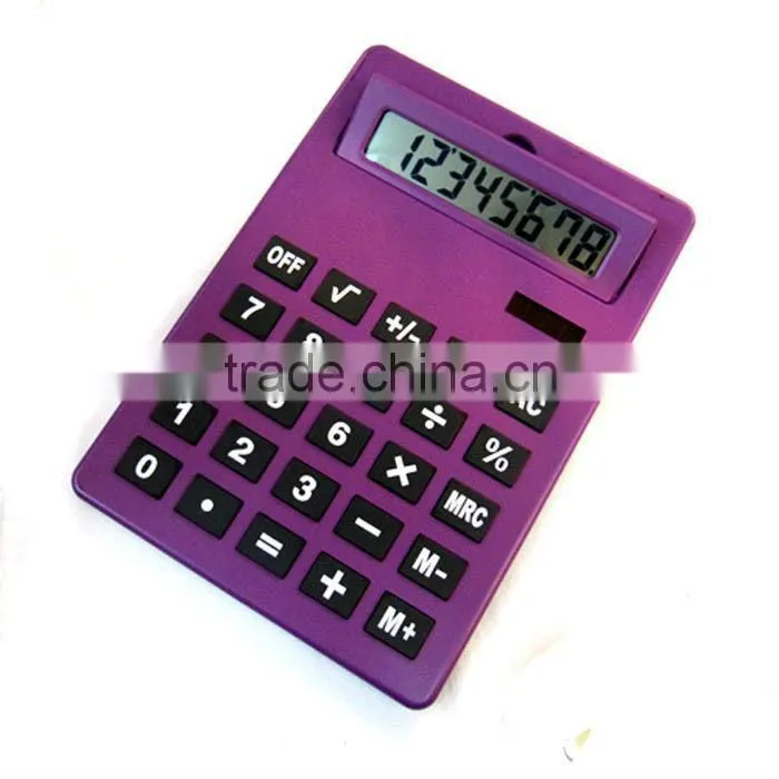 promotional gift cheap 8 digit solar powered electronice calculator/big button flat calculator