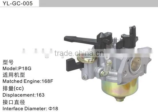 168F GX160 gasoline engine spare parts carburetor