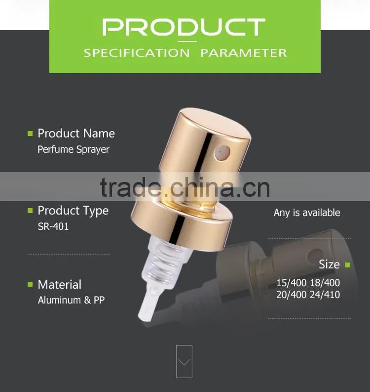 2016 aluminum made perfume sprayer 15/400 automizer