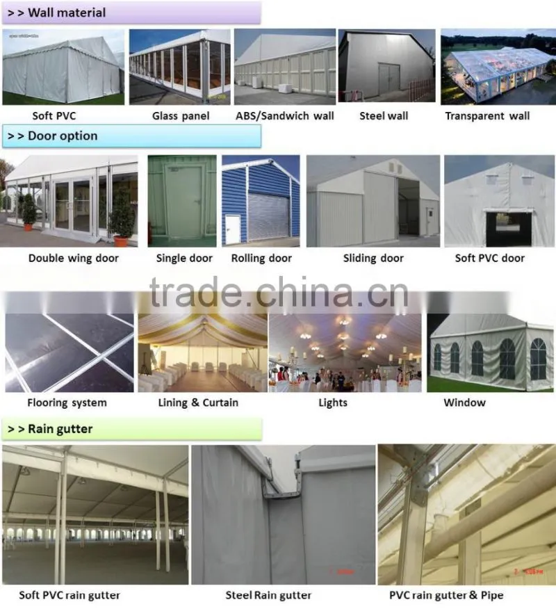 Best quality economical large space strong structure temporary permanent safe industrial warehouse storage tent for sale