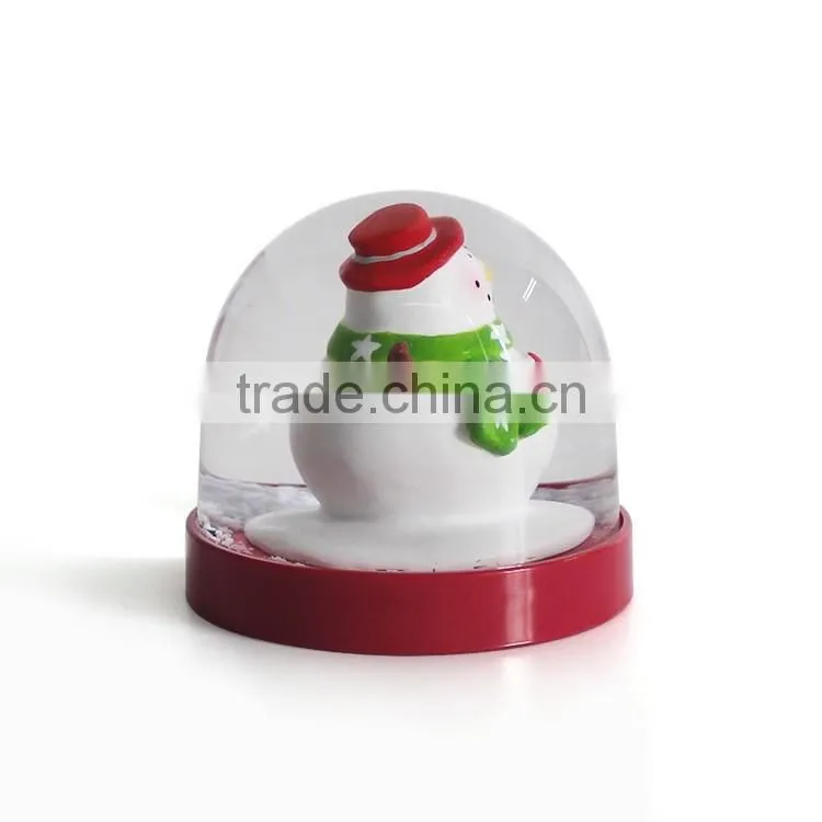 2016 personalized plastic snowman water snow globe
