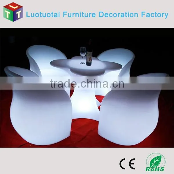 wireless remote control led furniture set RGBW color change led bar table and led chair