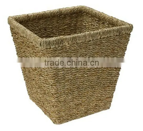 Rectangle seagrass waste basket