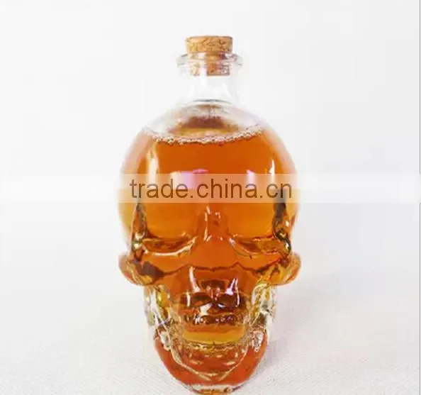 Clear Glass Skull Decanter - Fill It Up W/ Wine, Beer or Liquor, 100/150/380/700 ml