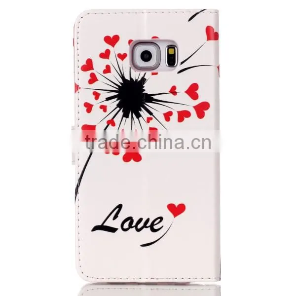 Fashion Painted Leather Case Flip Cover For Samsung S6 Edge Wallet Cases
