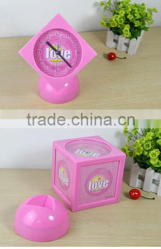 Supply creative fashion multifunction cube photo frame & alarm clock