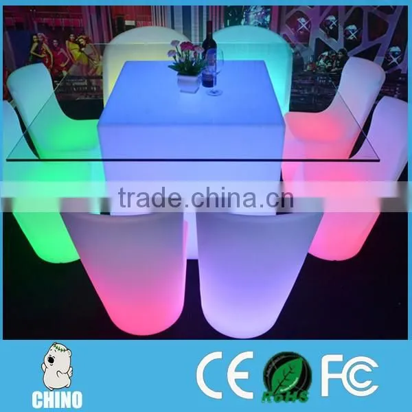Plastic led cube furniture chair led outdoor furniture