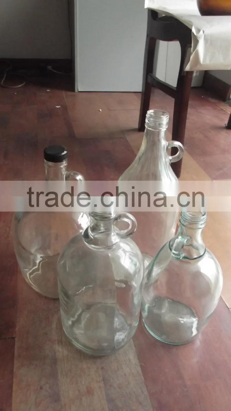 Huge clear glass wine bottle