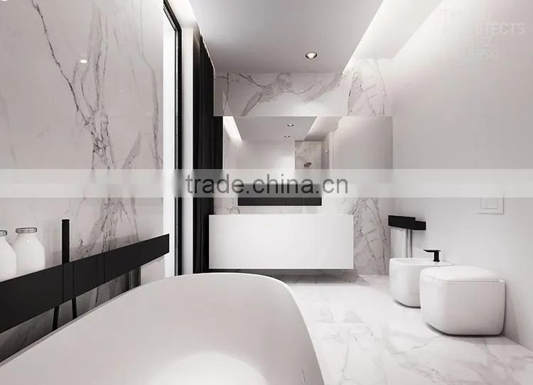 Ecofriendly full polished natural stone oriential white marble tiles