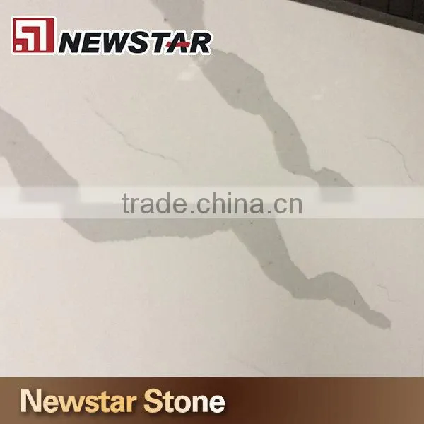 Engineered stone snow white quartz surface