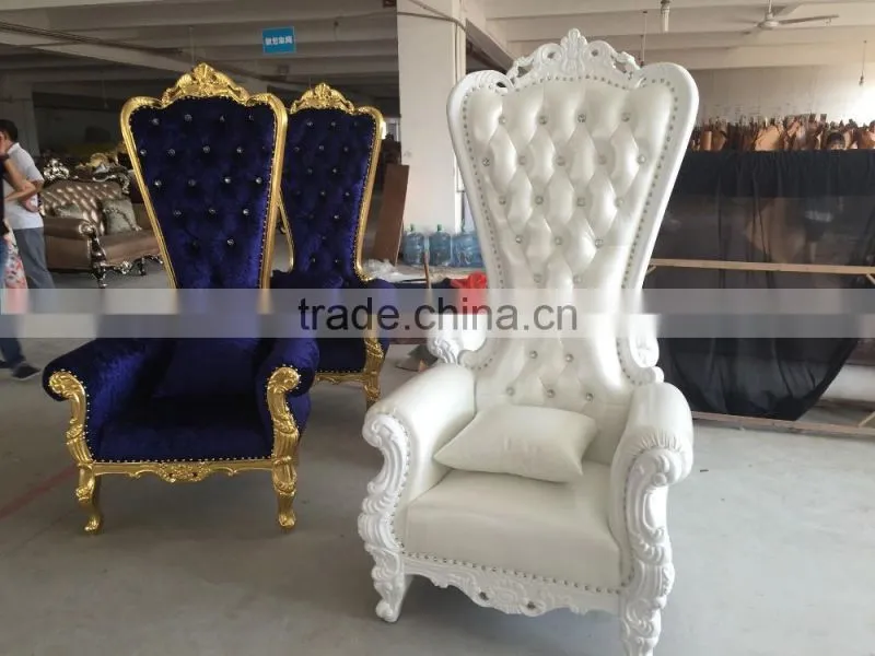 YM01 neoclassic luxury high back decoration leisure chair gold/white leather wedding chair hotel photo studio shop window chair