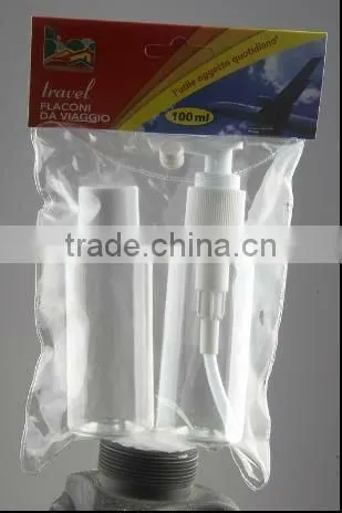 plastic 75ml PET bottle/cosmetic bottle for travl bottle set