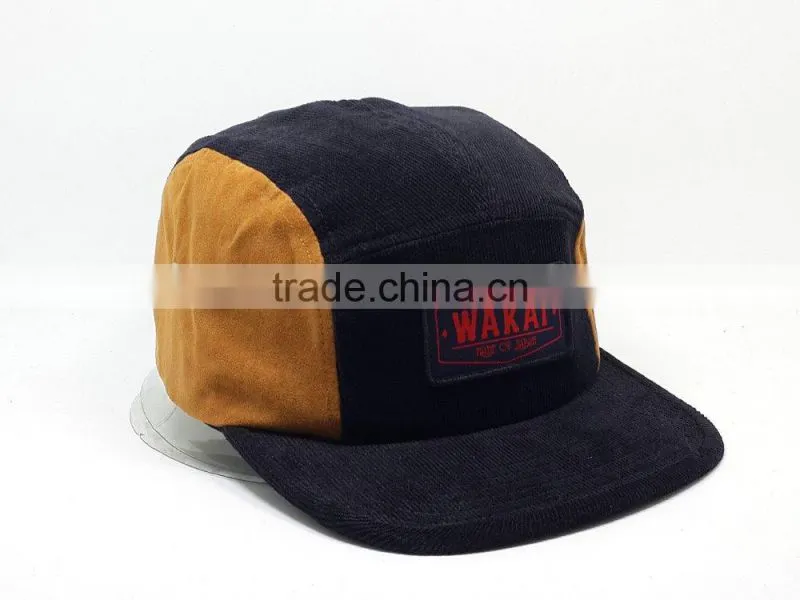 2015 hot 5 panels Snapback Flat Brim Custom corduroy caps and hats
