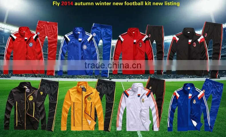 Mens soccer Tracksuit 100% polyester tricot for training