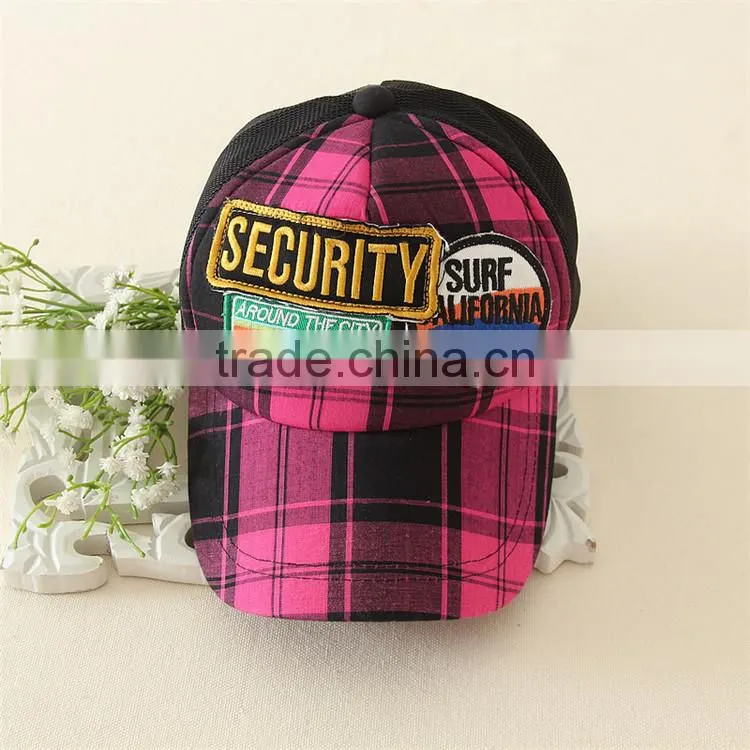 girls and boys mesh back trucker cap gold embroidery hat baby boy summer hat