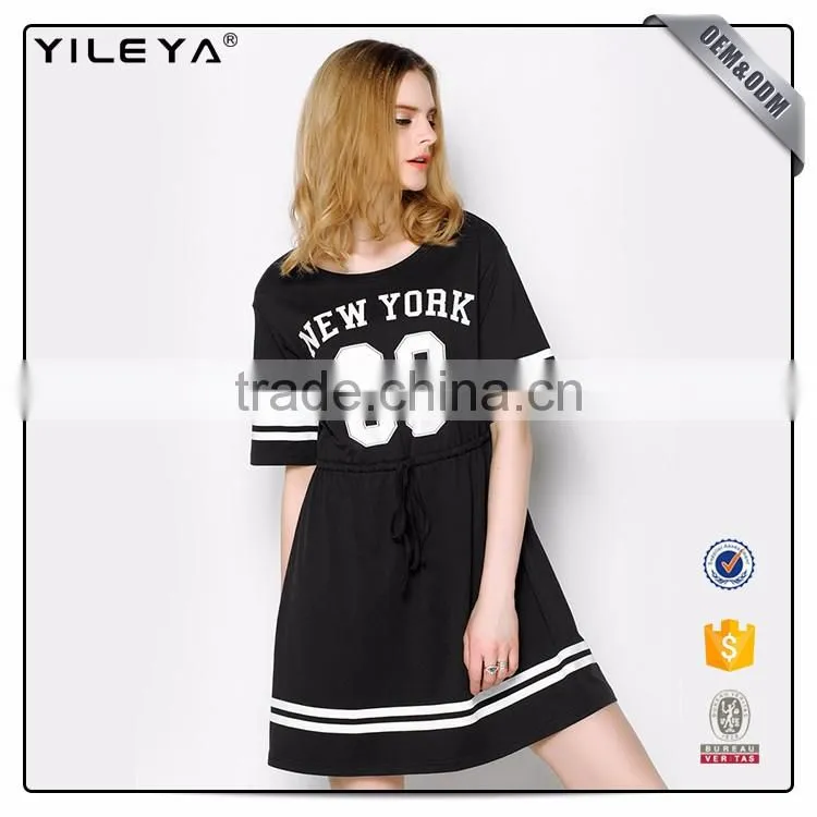 Customizable Alphabet & Pattern Printing Ladies Black Dresses