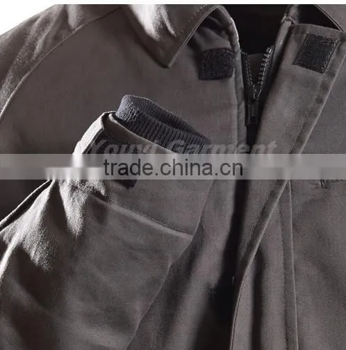 men dark grey flame resistant insulated parka