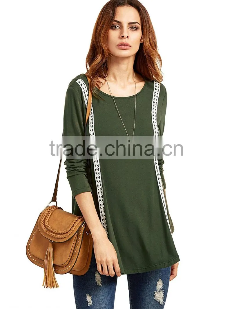 Fashion OEM elegant long sleeves knit blouse Lady plus size top for wholesale
