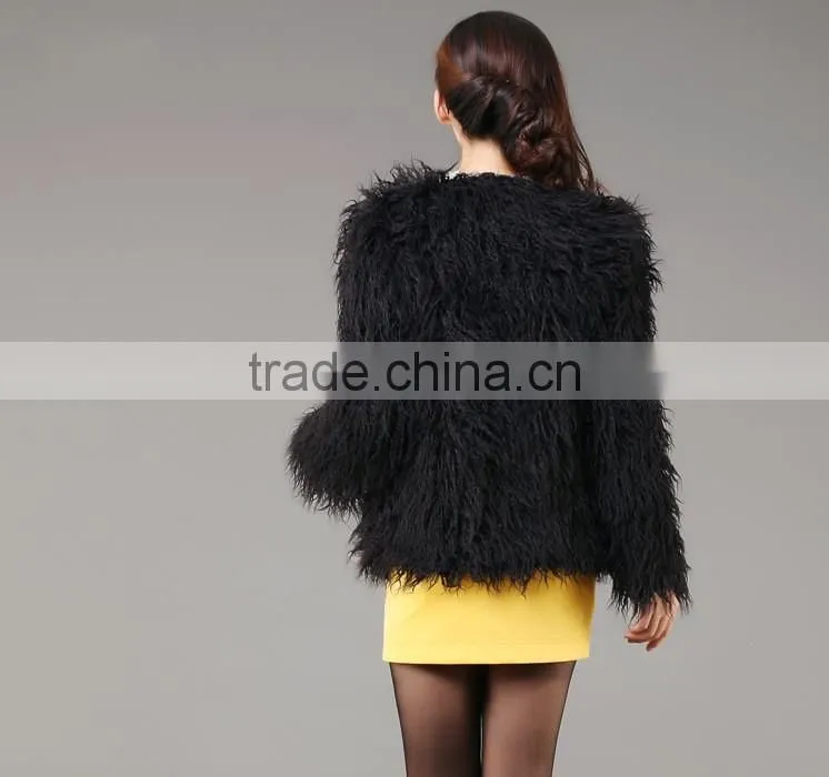 Autumn and winter fake fur coat long sleeves Europe and the United States